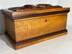 Cape Cod Maritime Folk Art Document Box with Clasped Hands Carving American, probably Cape Cod or Coastal New England, circa 1890–1910