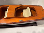 Vintage Mahogany Runabout Speedboat Model on Stand