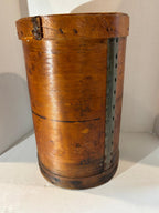 Early 20th century industrial advertising storage container for the National Grinding Wheel Co. of Tonawanda, New York.