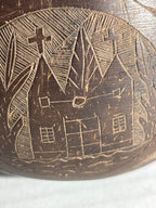 Rare Sailor-Carved Coconut Shell Basket Santa Marta, Colombia — February 1938