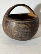 Rare Sailor-Carved Coconut Shell Basket Santa Marta, Colombia — February 1938