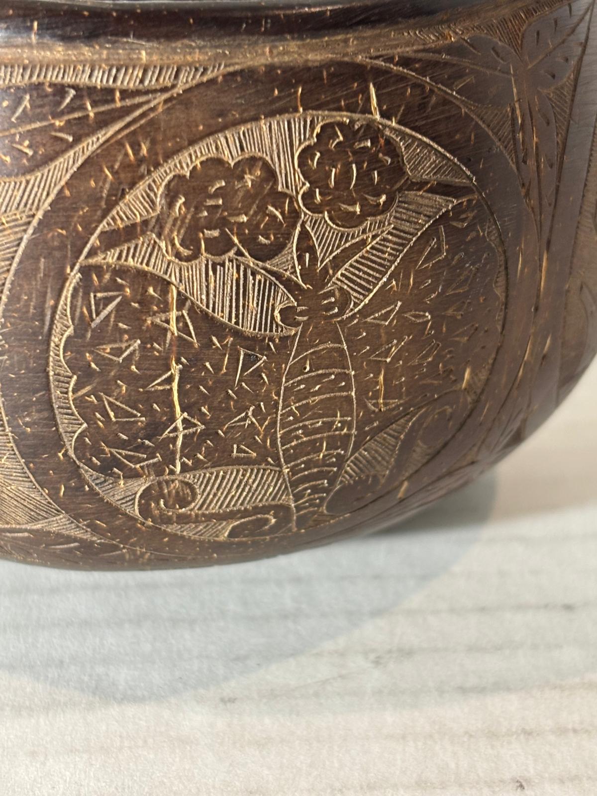 Rare Sailor-Carved Coconut Shell Basket Santa Marta, Colombia — February 1938