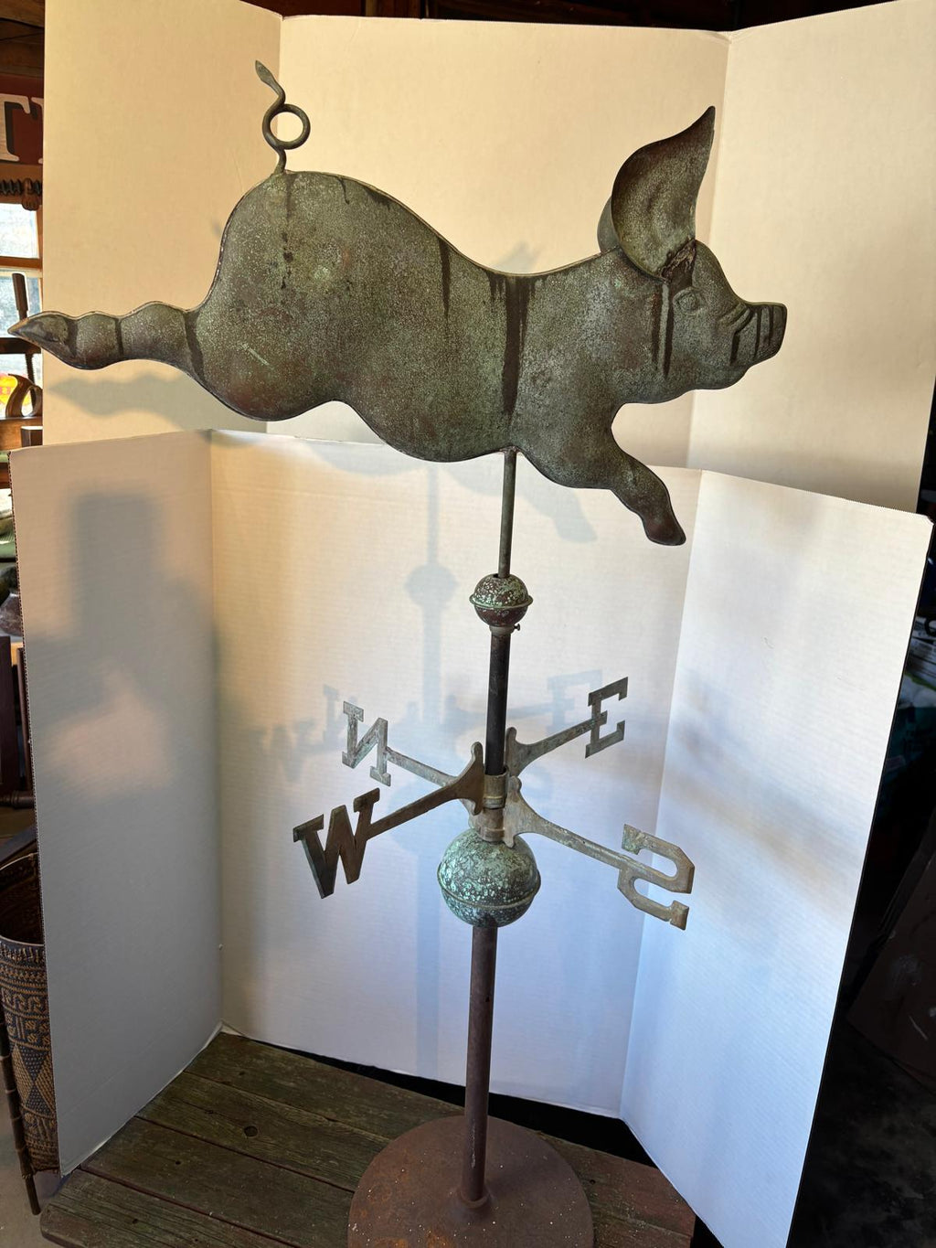 Full-Bodied Copper Flying Pig Weathervane New England, Circa 1920–1940