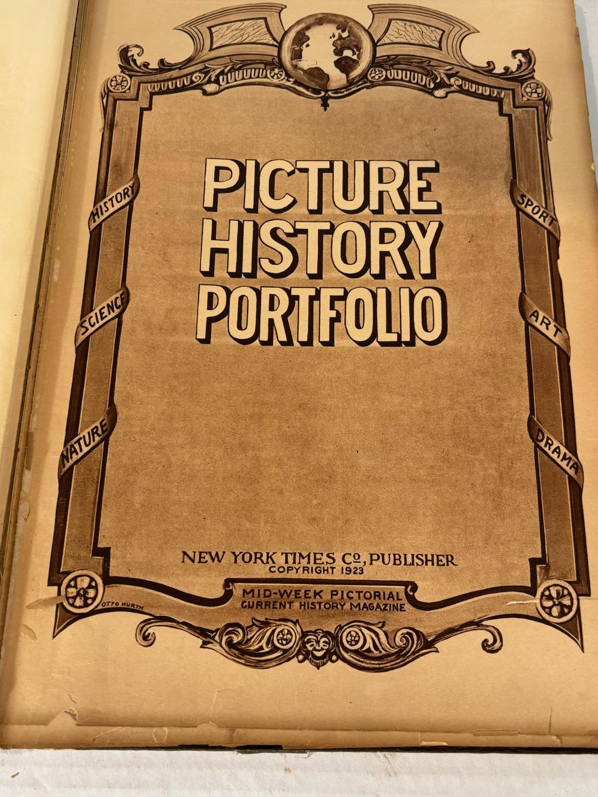 Picture History Portfolio — Monumental 1923 New York Times Pictorial Archive of Baseball, War, Theater & American History