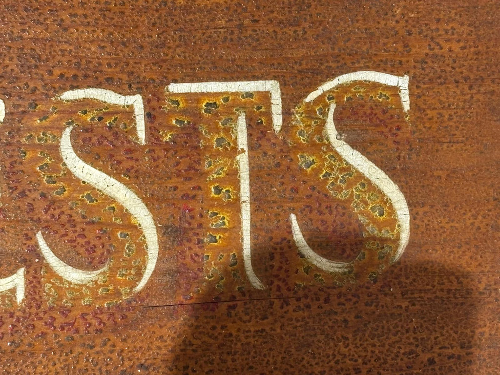 “GUESTS” Sign with Three Gentleman Carvings and Lady Bust American Folk Art, circa 1890–1940