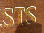 “GUESTS” Sign with Three Gentleman Carvings and Lady Bust American Folk Art, circa 1890–1940