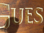“GUESTS” Sign with Three Gentleman Carvings and Lady Bust American Folk Art, circa 1890–1940