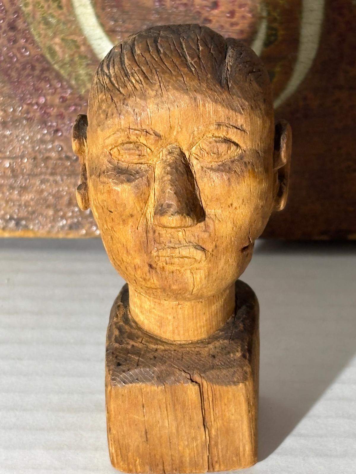 “GUESTS” Sign with Three Gentleman Carvings and Lady Bust American Folk Art, circa 1890–1940