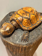 Carved Turtle Walking Stick with Mushroom Mark  American Folk Art, Mid-20th Century