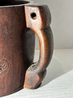 Large Scandinavian Folk Art Wooden Ale Tankard, Likely Norwegian, 18th/Early 19th Century