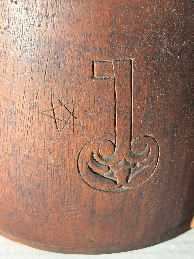 Large Scandinavian Folk Art Wooden Ale Tankard, Likely Norwegian, 18th/Early 19th Century