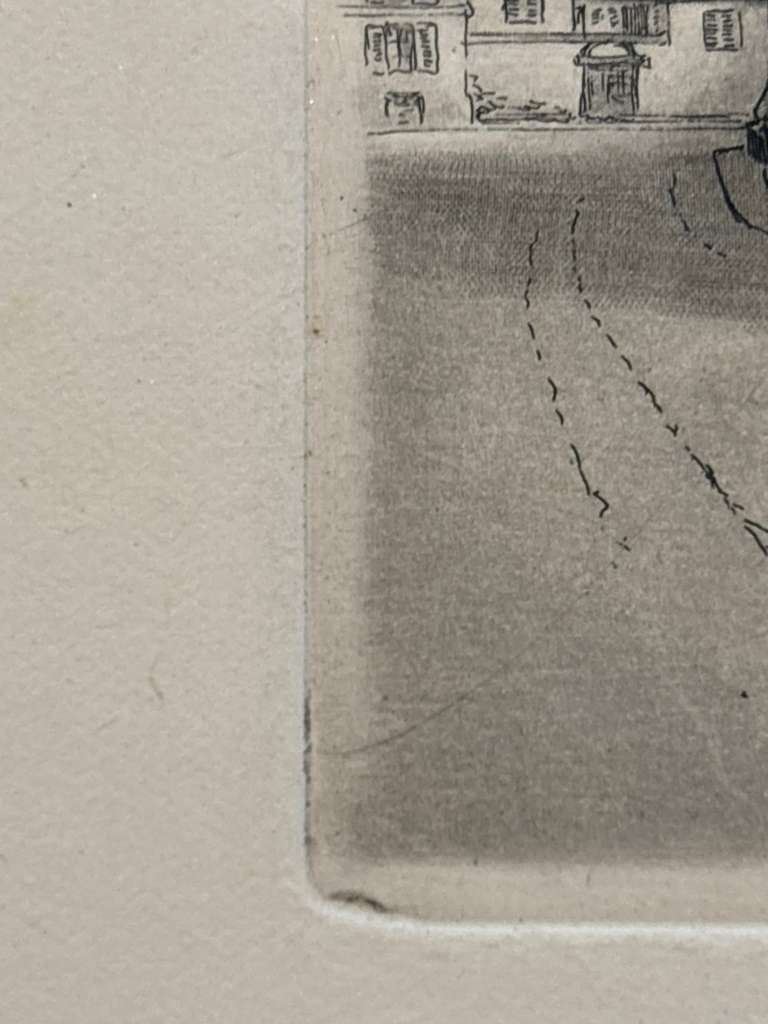 Victor Valery Lochelongue / Victor Valery (1870–1930) A Scholarly Pair of Monumental French Gothic & Parisian Architectural Etchings Including “Cathédrale de Reims” and “Paris – Le Pont de l’Archevêché” Circa 1905–1925