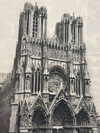 Victor Valery Lochelongue / Victor Valery (1870–1930) A Scholarly Pair of Monumental French Gothic & Parisian Architectural Etchings Including “Cathédrale de Reims” and “Paris – Le Pont de l’Archevêché” Circa 1905–1925