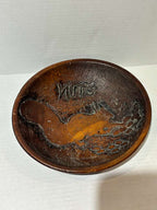 Dated American Folk Art Carved Treenware Nut Bowl, 1902