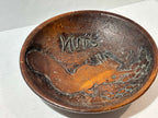 Dated American Folk Art Carved Treenware Nut Bowl, 1902