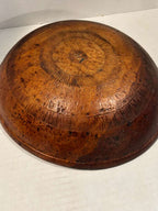 Dated American Folk Art Carved Treenware Nut Bowl, 1902