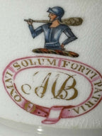 Large Late 18th Century Chinese Export Porcelain Tea Bowl with Warrior Device and Latin Motto Chinese Export Porcelain for the European Market, Circa 1785–1805