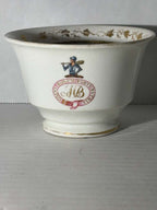 Large Late 18th Century Chinese Export Porcelain Tea Bowl with Warrior Device and Latin Motto Chinese Export Porcelain for the European Market, Circa 1785–1805