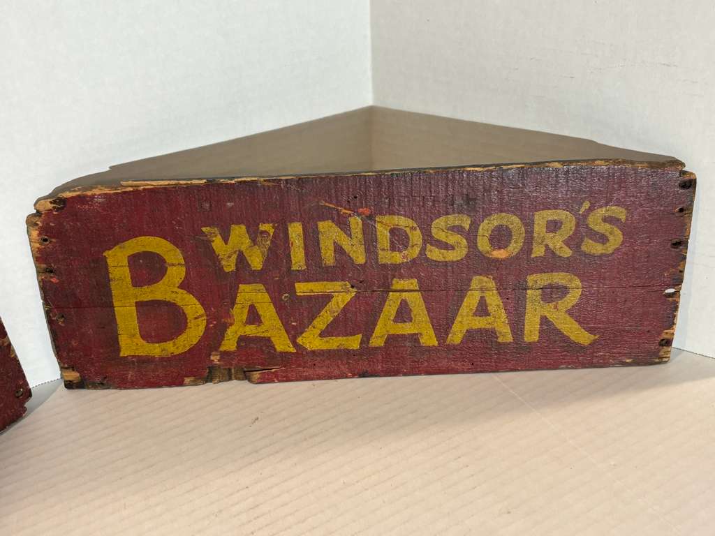 Double-Sided “Windsor’s Bazaar” Country Store Trade Sign American, circa 1890–1925