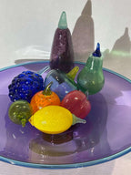 Monumental Young & Constantin Studio Glass Centerpiece with Gunnel Sahlin Art Glass Fruit