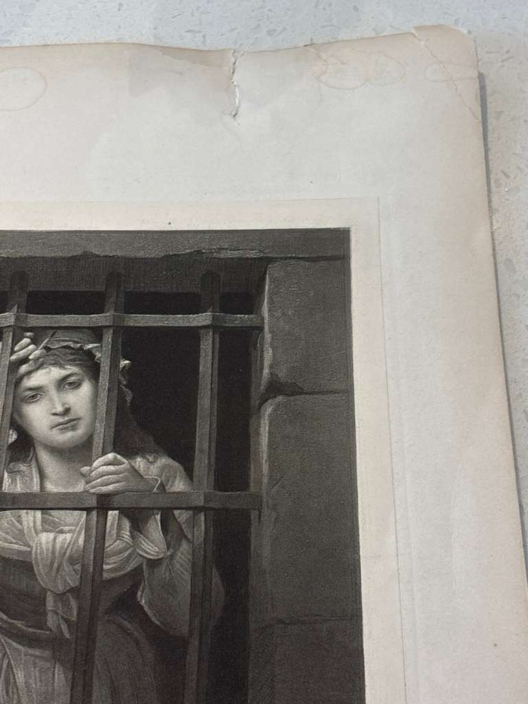 Charlotte Corday in Prison After C. L. Müller Published by Goupil & Cie Late 19th Century Mounted Photogravure