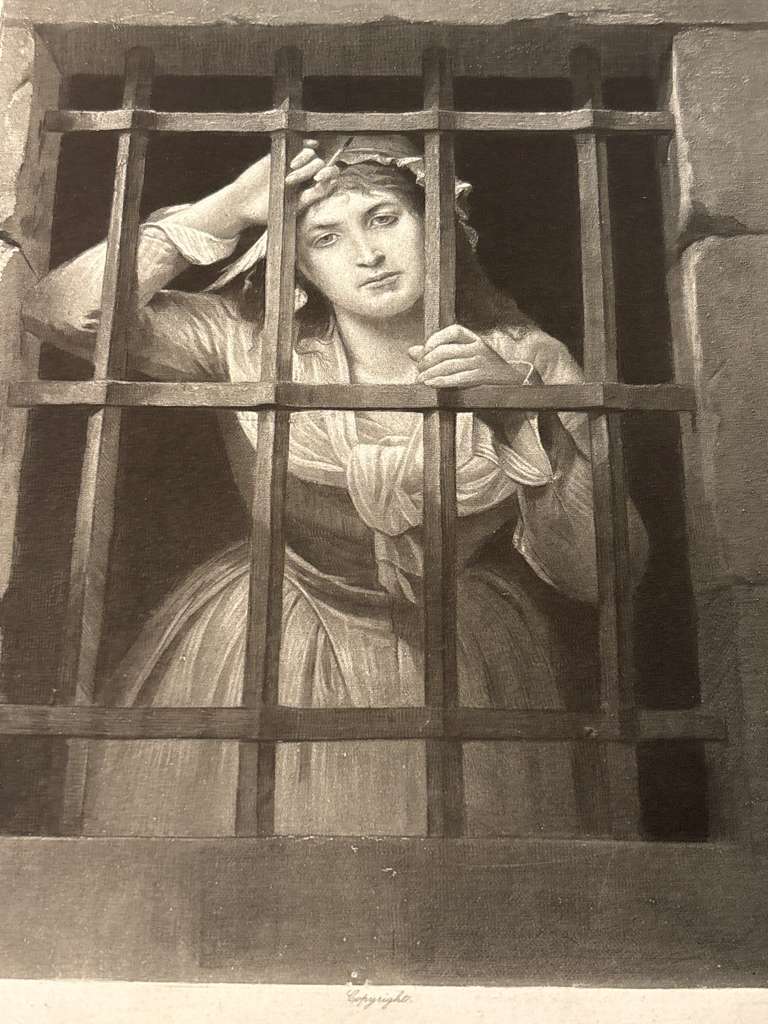 Charlotte Corday in Prison After C. L. Müller Published by Goupil & Cie Late 19th Century Mounted Photogravure
