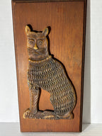 Exceptional Folk Art Black Beeswax Cat Wall Sculpture American or European, circa 1930–1945