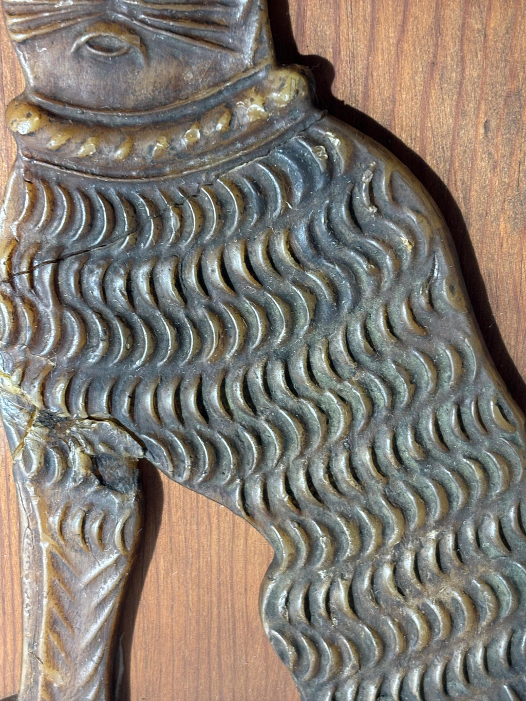 Exceptional Folk Art Black Beeswax Cat Wall Sculpture American or European, circa 1930–1945