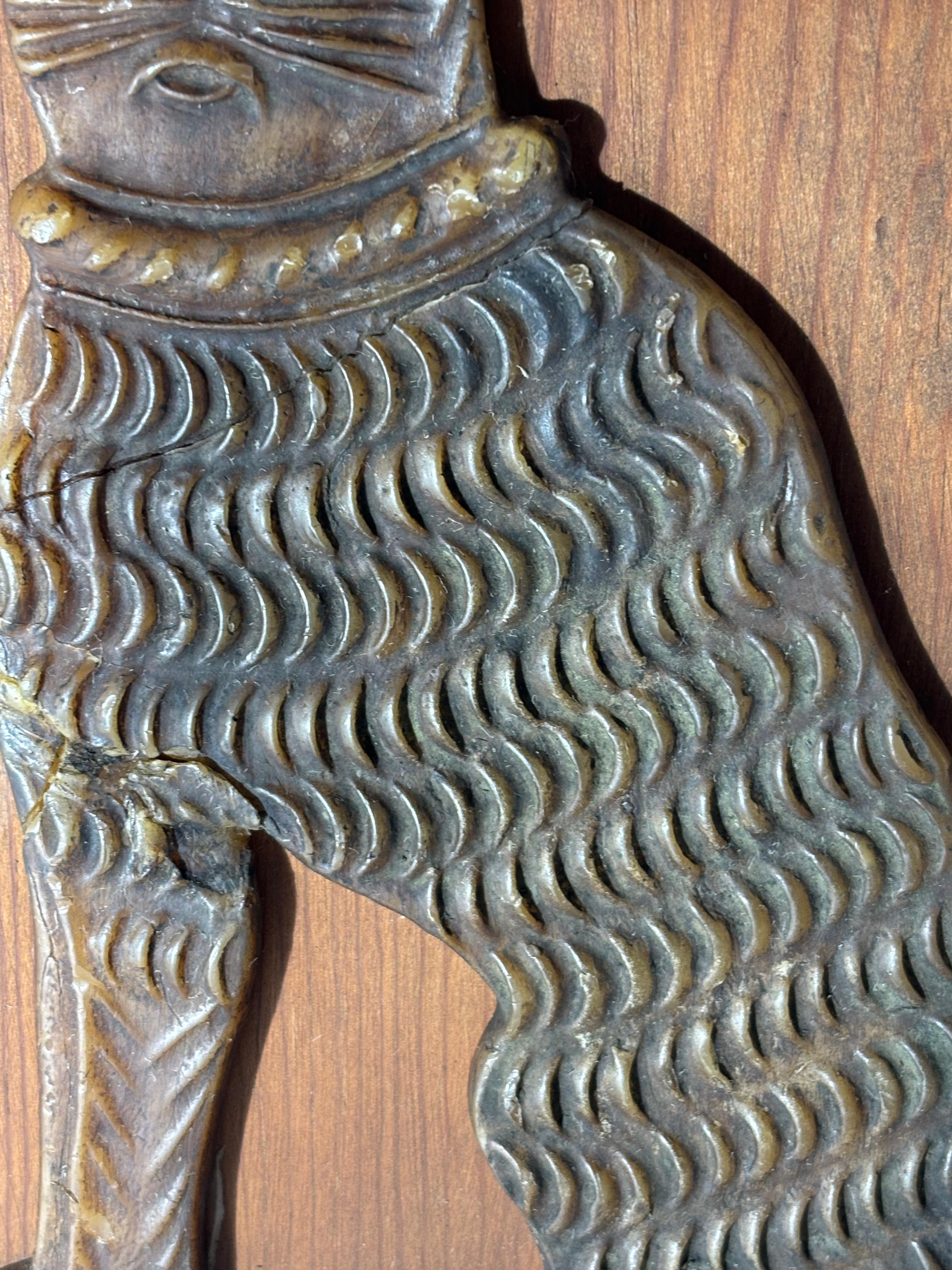 Exceptional Folk Art Black Beeswax Cat Wall Sculpture American or European, circa 1930–1945