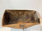 Hand-Carved Burlwood Utility Bowl with Rawhide and Tin Repairs Possibly Native American or Northeastern North American Folk Art, 19th Century