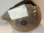 Hand-Carved Burlwood Utility Bowl with Rawhide and Tin Repairs Possibly Native American or Northeastern North American Folk Art, 19th Century