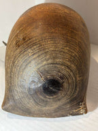 Hand-Carved Burlwood Utility Bowl with Rawhide and Tin Repairs Possibly Native American or Northeastern North American Folk Art, 19th Century