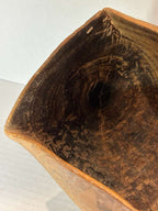 Hand-Carved Burlwood Utility Bowl with Rawhide and Tin Repairs Possibly Native American or Northeastern North American Folk Art, 19th Century
