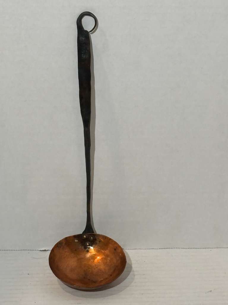 Late 18th / Early 19th Century Hand-Forged Copper and Wrought Iron Hearth Ladle