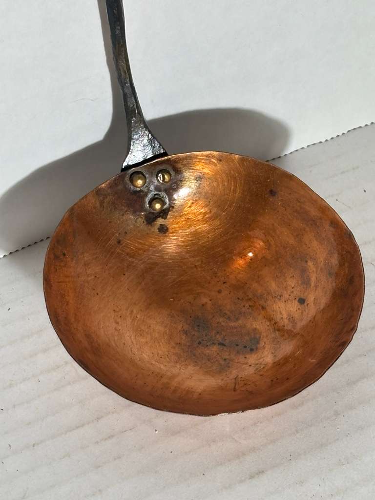 Late 18th / Early 19th Century Hand-Forged Copper and Wrought Iron Hearth Ladle