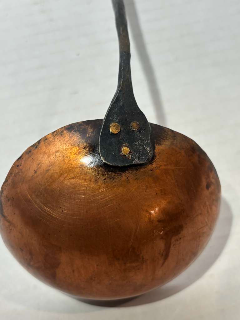 Late 18th / Early 19th Century Hand-Forged Copper and Wrought Iron Hearth Ladle