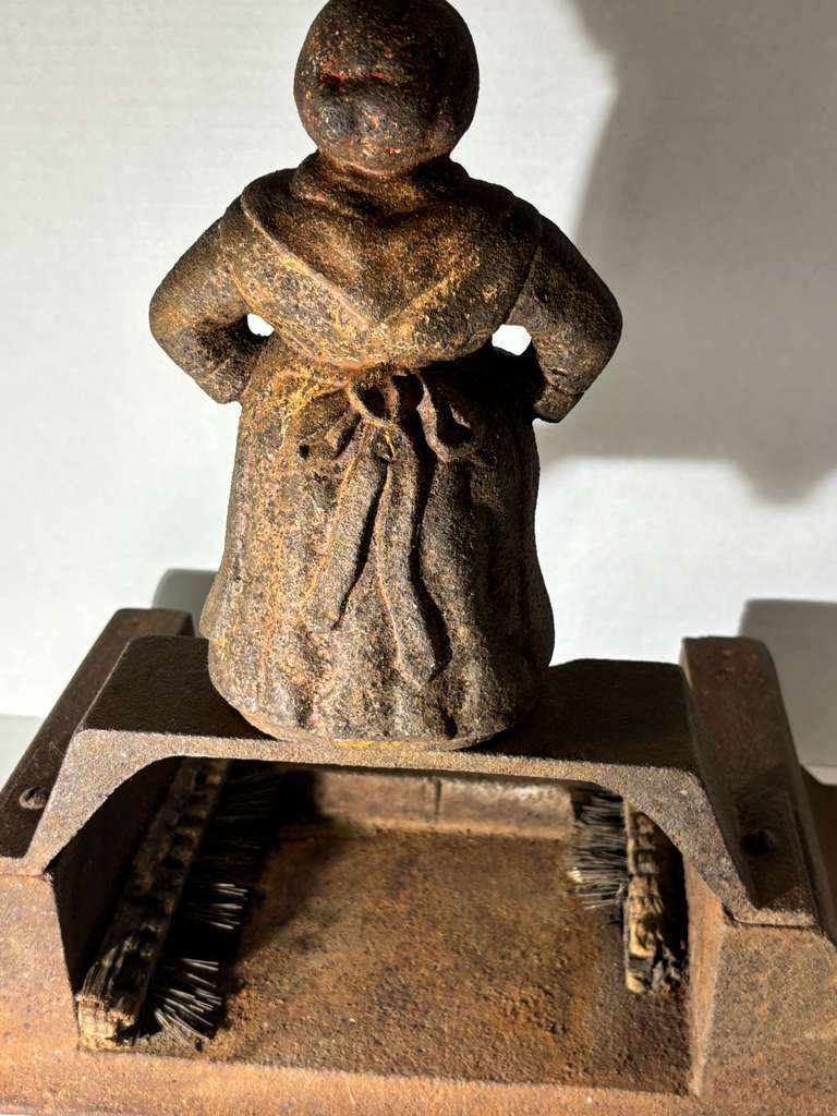 Rare Figural Cast Iron Black Americana Boot Scraper and Shoe Brush, American, circa 1870–1900