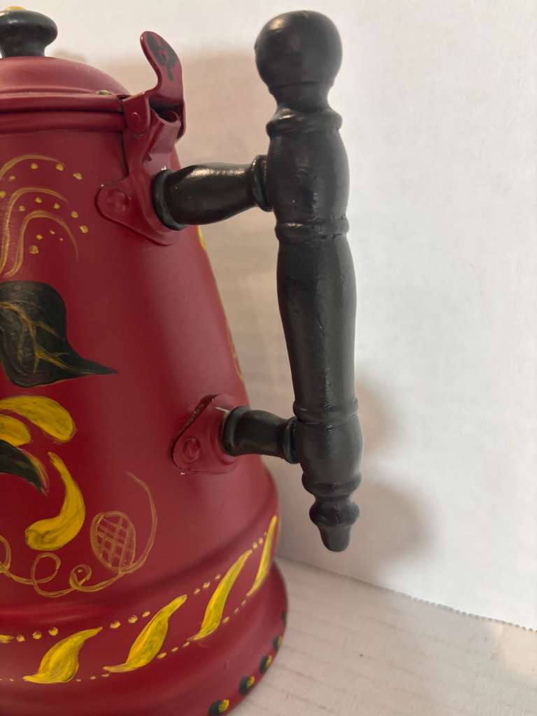 Pennsylvania German Paint-Decorated Toleware Coffee Pot, Lancaster County, Pennsylvania, circa 1890–1920