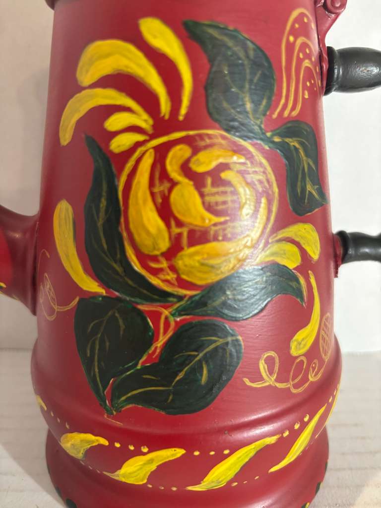 Pennsylvania German Paint-Decorated Toleware Coffee Pot, Lancaster County, Pennsylvania, circa 1890–1920