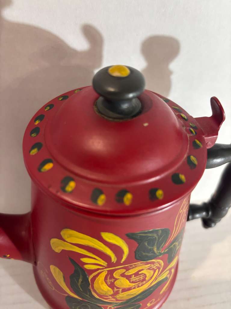 Pennsylvania German Paint-Decorated Toleware Coffee Pot, Lancaster County, Pennsylvania, circa 1890–1920