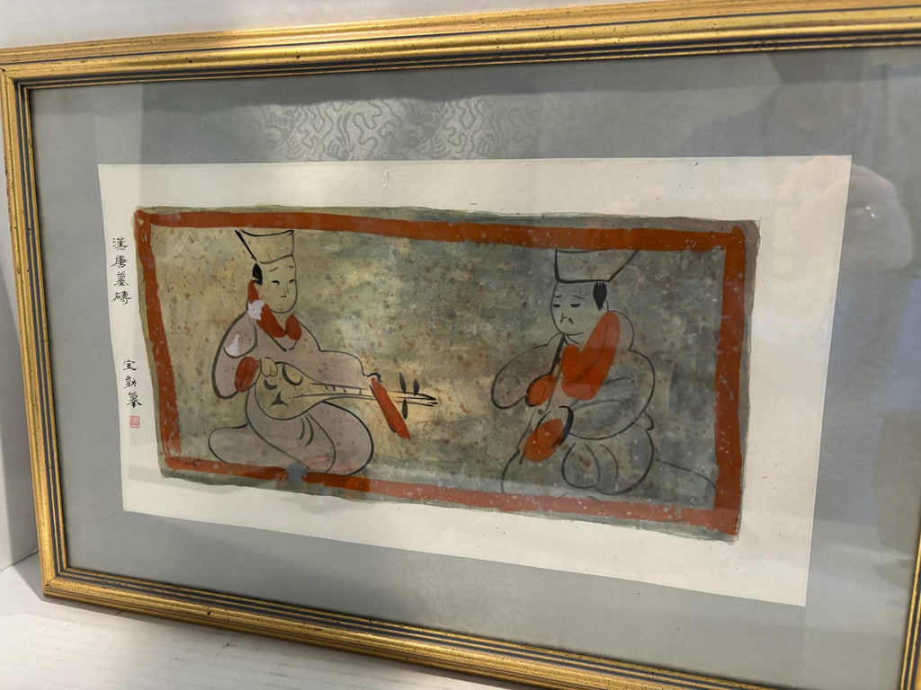 Chinese School Hand-Painted Study After a Han/Tang Tomb Mural, Circa 1950–1970