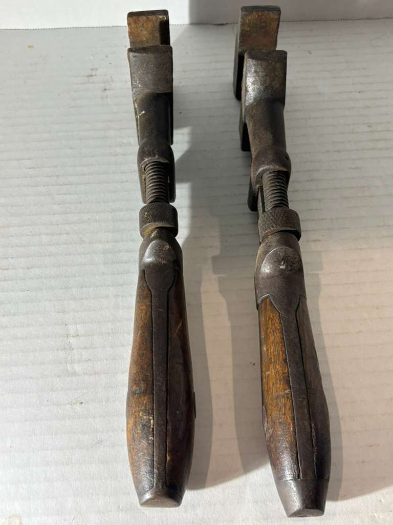 Pair of C. J. Coe Patent Adjustable Pipe Wrenches Worcester, Massachusetts, patented November 3, 1874 Circa 1875–1890