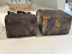 Two Chinese Carved Brown Mottled Hardstone Figural Table Carvings