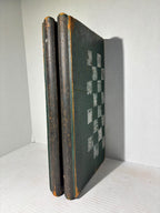 American Folk Art Folding Checkerboard and Backgammon Game Board, Mid-19th Century