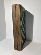 American Folk Art Folding Checkerboard and Backgammon Game Board, Mid-19th Century