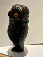 Art Deco Owl-Form Shaker with Amber Glass Eyes Continental Europe, circa 1925–1935