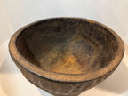 Rare Primitive Hand-Carved Hardwood Bowl Probably Northern European or Early American, Late 18th–Early 19th Century