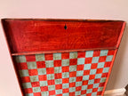 American Folk Art Painted Checkerboard with Whimsical Pig Motif, circa 1890–1925.