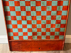 American Folk Art Painted Checkerboard with Whimsical Pig Motif, circa 1890–1925.