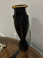 Monumental Blenko Hand-Blown Art Glass Fish Vase American, circa 1970s